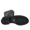Stivale tre quarti stringato da donna in pelle nera con cerniera tacco 5 - Misure disponibili: 32, 34, 42, 43, 44, 45