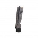 Bottes trois-quarts à lacets pour femmes en daim gris et cuir noir, avec fermeture zippée et talon 5 - Pointures disponibles:  33, 34, 42, 43, 44, 45