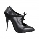 Décolletè stringata a punta da donna in pelle e camoscio nero con tacco a spillo 11 - Misure disponibili: 31, 32, 34, 35, 42, 43, 44, 45, 46, 47