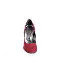 Décolletè da donna in camoscio bordeaux a punta tonda con plateau e tacco a spillo 11 - Misure disponibili: 31, 32, 33, 34, 35, 42, 43, 44, 46, 47