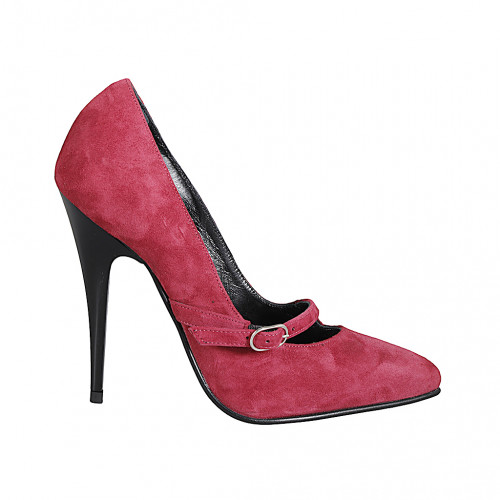 Damen-Pumps aus bordeauxfarbenem...