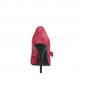 Zapatos de salón para mujer en gamuza granate con correa y tacón de aguja 11 - Tallas disponibles:  31, 32, 33, 34, 35, 42, 43, 44, 45, 46, 47