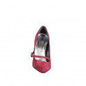 Woman’s maroon suede pumps with ankle strap and stiletto heel 11 - Available sizes:  31, 32, 33, 34, 35, 42, 43, 44, 45, 46, 47