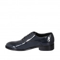 Scarpa stringata Oxford da uomo in vernice blu - Misure disponibili: 36, 37, 38, 47, 48, 49, 50, 51, 52