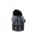 Man’s blue patent leather Oxford lace-up shoes - Available sizes:  36, 37, 38, 47, 48, 49, 50, 51, 52