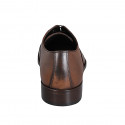 Man’s Oxford lace-up shoes with brogue toe cap in cognac leather - Available sizes:  36, 37, 38, 46, 47, 48, 49, 50, 51, 52
