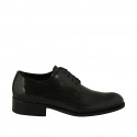Man’s black smooth leather Derby lace-up shoes - Available sizes:  36, 37, 38, 46, 47, 48, 49, 50, 51, 52