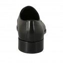 Zapatos Derby para hombre con cordones en piel lisa negra - Tallas disponibles:  36, 37, 38, 46, 47, 48, 49, 50, 51, 52