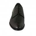 Chaussures Derby à lacets pour homme en cuir lisse noir - Pointures disponibles:  36, 37, 38, 46, 47, 48, 49, 50, 51, 52