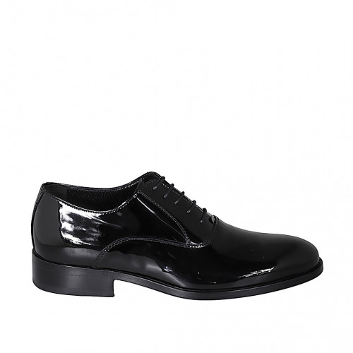 Scarpa Oxford stringata da uomo in vernice nera - Misure disponibili: 36, 37, 38, 46, 47, 48, 50, 51, 52