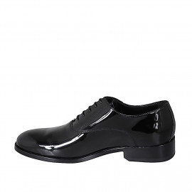 Chaussures Oxford à lacets pour homme en cuir verni noir - Pointures disponibles:  36, 37, 38, 46, 47, 48, 50, 51, 52 2