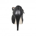 Décolleté Mary Jane da donna in pelle nera con plateau e tacco 11 - Misure disponibili: 32, 33, 34, 42, 43, 44, 45, 46, 47