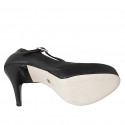 Décolleté Mary Jane da donna in pelle nera con plateau e tacco 11 - Misure disponibili: 32, 33, 34, 42, 43, 44, 45, 46, 47