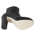 Woman's ankle boot with zipper and platform in black leather heel 11 - Available sizes:  33, 34, 35, 42, 43, 44, 45, 46, 47
