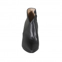 Bottines pointues pour femmes en cuir noir avec fermeture éclair et talon 7 - Pointures disponibles:  32, 42, 43, 44, 45, 46, 47