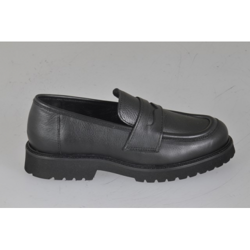 Woman’s black leather loafer with heel 3 - Available sizes:  32, 33, 34, 42, 43, 44, 45
