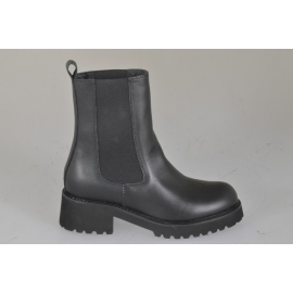 Woman’s high Chelsea boots in black leather with elastic side panels heel 5 - Available sizes:  32, 33, 34, 35, 42, 43, 44, 45, 46