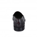 Mocasin college elegante para hombre en piel cepillada color granate - Tallas disponibles:  36, 37, 38, 46, 47, 48, 49, 50, 51, 52