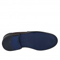 Mocasin college elegante para hombre en piel cepillada color granate - Tallas disponibles:  36, 37, 38, 46, 47, 48, 49, 50, 51, 52