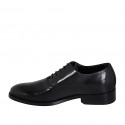 Zapato oxford elegante con cordones para hombre en piel cepillada negra - Tallas disponibles:  37, 38, 46, 47, 48, 49, 50, 51, 52