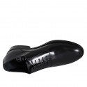 Zapato oxford elegante con cordones para hombre en piel cepillada negra - Tallas disponibles:  37, 38, 46, 47, 48, 49, 50, 51, 52