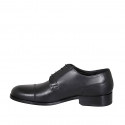 Zapato elegante derby con cordones y puntera para hombre en piel de color negro - Tallas disponibles:  36, 37, 38, 46, 47, 48, 49, 50, 51, 52