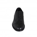 Zapato oxford con cordones y puntera Brogue para hombre en piel negra - Tallas disponibles:  36, 37, 38, 46, 47, 48, 49, 51, 52