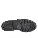 Woman’s black leather loafer with heel 3 - Available sizes:  32, 33, 43, 44, 45, 46