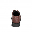Woman’s brown leather Derby lace-up shoes with heel 3 - Available sizes:  42, 43, 44, 45, 46