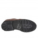 Woman’s brown leather Derby lace-up shoes with heel 3 - Available sizes:  42, 43, 44, 45, 46