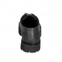 Woman’s black leather Derby lace-up shoes with heel 3 - Available sizes:  34, 42, 43, 44, 45, 46