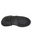 Woman’s black leather Derby lace-up shoes with heel 3 - Available sizes:  34, 42, 43, 44, 45, 46