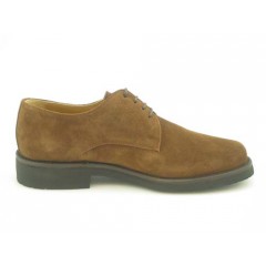 Men's laced shoe in light brown suede - Available sizes:  36