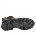 Botines Chelsea de mujer en piel marrón oscuro con elásticos laterales, tacón 5 - Tallas disponibles:  32, 42, 43, 44, 45, 46