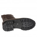 Botines Chelsea altos para mujer en piel marron oscura con elásticos laterales, tacón 5 - Tallas disponibles:  32, 33, 43, 44, 45