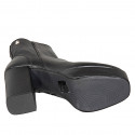 Botines para mujer con plataforma en piel negra, cremallera y tachuela, tacón 10 - Tallas disponibles:  32, 33, 34, 43, 44, 45