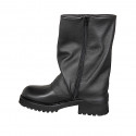 Woman’s three-quarter length boots in black leather with a draped shaft, buckle heel 5 - Available sizes:  32, 33, 34, 46
