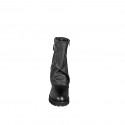 Woman’s three-quarter length boots in black leather with a draped shaft, buckle heel 5 - Available sizes:  32, 33, 34, 46