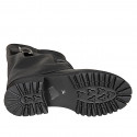 Woman’s three-quarter length boots in black leather with a draped shaft, buckle heel 5 - Available sizes:  32, 33, 34, 46