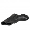 Woman’s three-quarter length boots in black leather with a draped shaft, buckle heel 5 - Available sizes:  32, 33, 34, 46