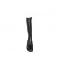 Woman’s black leather and stretch fabric boots with zip and heel 4 - Available sizes:  32, 33, 34, 43, 44, 45
