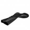 Woman’s black leather and stretch fabric boots with zip and heel 4 - Available sizes:  32, 33, 34, 43, 44, 45