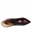 Bottines pointues pour femme en verni bordeaux métallisé avec fermeture éclair et talon 7 - Pointures disponibles:  32, 33, 34, 42, 44, 45