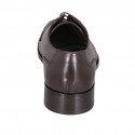 Men's elegant derby shoe with laces and captoe in brown leather - Available sizes:  36, 37, 38, 46, 47, 48, 49, 50, 51, 52
