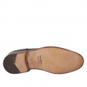 Men's elegant derby shoe with laces and captoe in brown leather - Available sizes:  36, 37, 38, 46, 47, 48, 49, 50, 51, 52