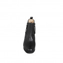 Woman’s black leather ankle boots with double zip and heel 7 - Available sizes:  32, 33, 34, 42, 43, 44, 46