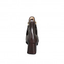 Woman’s brown leather ankle boots with zippers and heel 7 - Available sizes:  32, 33, 42, 43, 44, 45