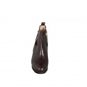 Woman’s brown leather ankle boots with zippers and heel 7 - Available sizes:  32, 33, 42, 43, 44, 45