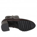 Woman’s brown leather ankle boots with zippers and heel 7 - Available sizes:  32, 33, 42, 43, 44, 45