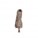 Woman’s pointed-toe suede ankle boots with spotted print, zip fastening and heel 7 - Available sizes:  33, 34, 42, 43, 45, 46